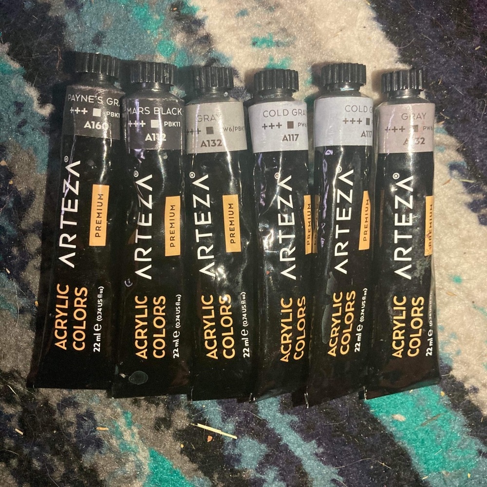 Arteza paints , brand new with a few used will sell separate